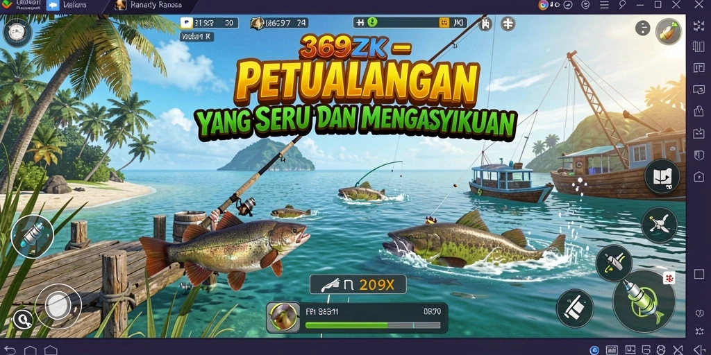 Tampilan gameplay 369ZK yang memukau dengan aksi memancing.