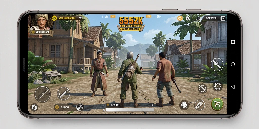 Tampilan gameplay menakjubkan dari 555ZK dalam simulasi kehidupan.