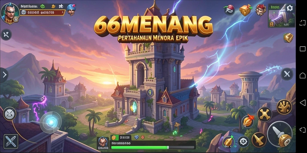 Gameplay mendebarkan dalam Tower Defense 66MENANG.