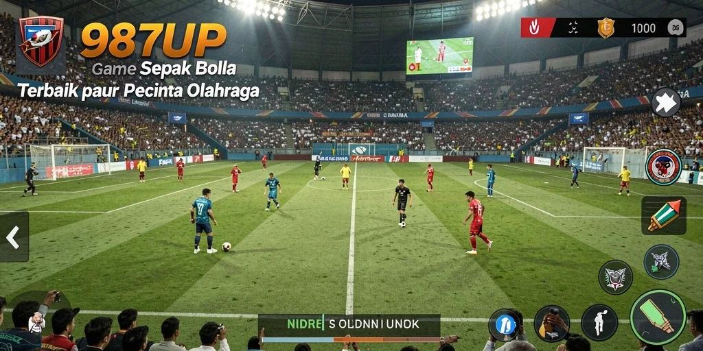 Screenshot gameplay <strong>987UP</strong> dengan aksi menakjubkan di lapangan sepak bola.