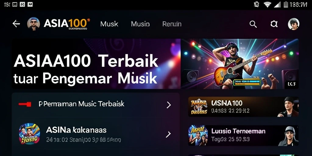 Screenshot utama ASIA100 menampilkan gameplay seru dengan interaksi musik.