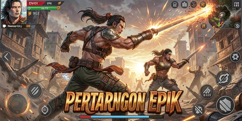 Screenshot gameplay DY01 yang menampilkan aksi pertarungan yang mendebarkan.