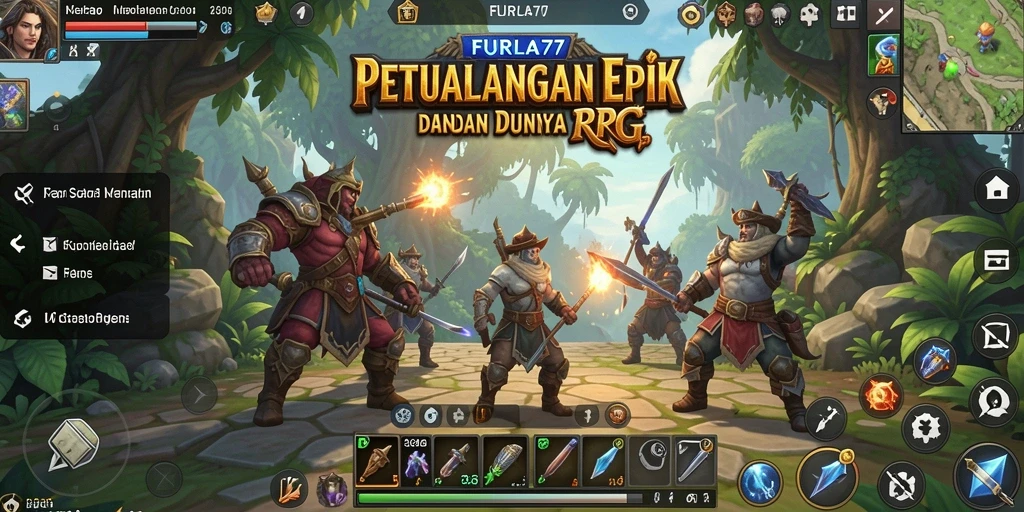 Screenshot FURLA77 menampilkan karakter beraksi dalam pertarungan RPG yang menegangkan.