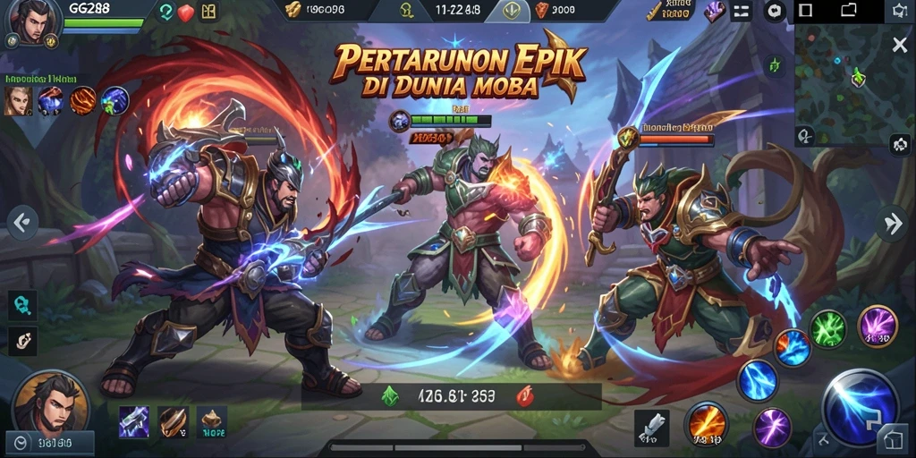 Screenshot gameplay GG288 yang menampilkan aksi tim dalam pertempuran.