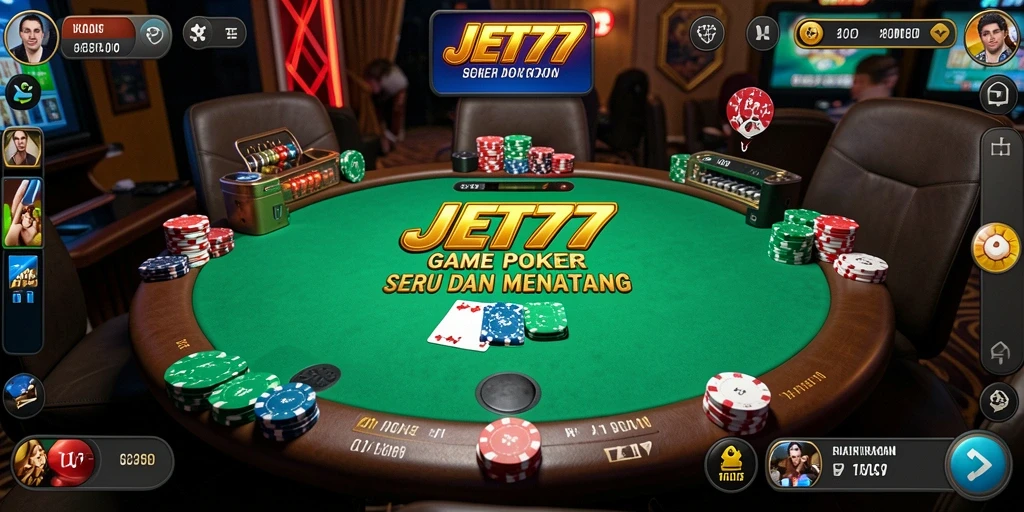Gameplay menarik saat bermain poker di JET77.