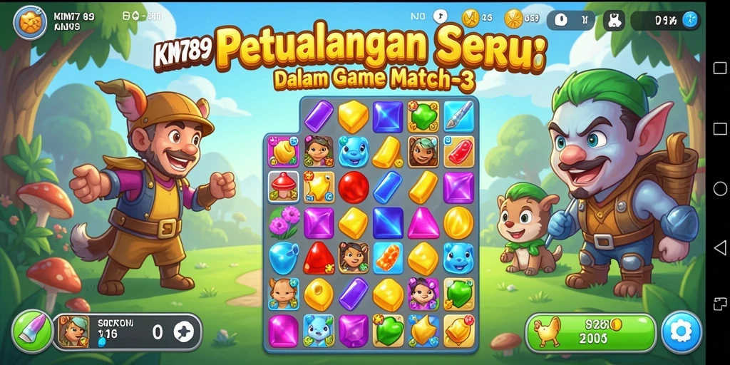 Tampilan gameplay seru dalam KM789 yang penuh warna.