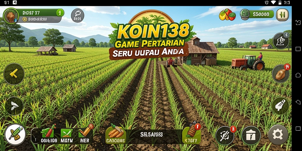 Tampilan menarik dari gameplay KOIN138 yang menampilkan aktivitas bertani.