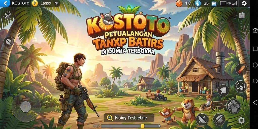 Gameplay KOSTOTO menampilkan dunia terbuka yang luas dan menawan.