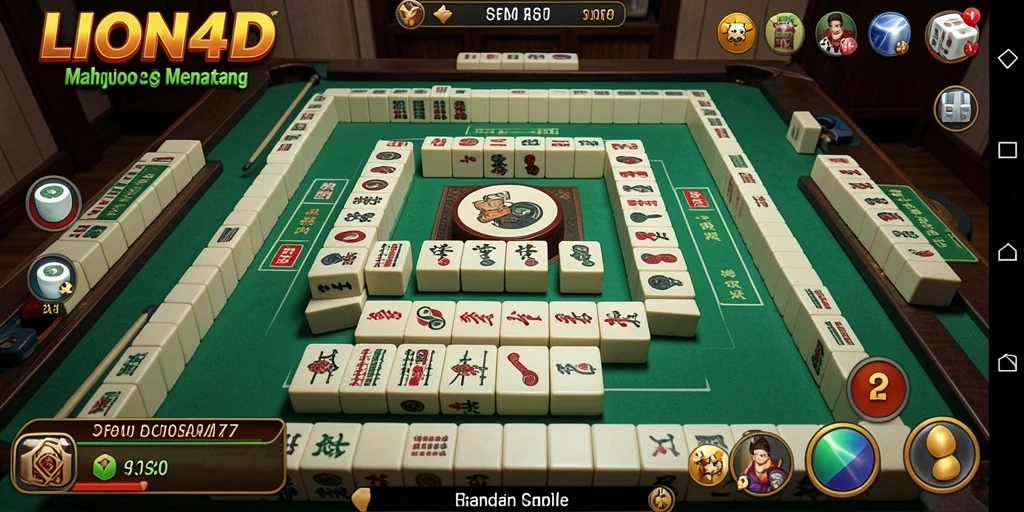 Tampilan gameplay seru Mahjong di LION4D dengan desain ubin menarik.