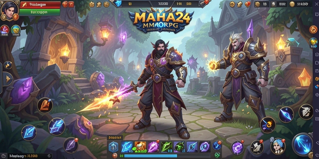 Tampilan aksi seru dalam gameplay <strong>MAHA24</strong> di dunia MMORPG.