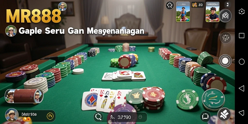 Screenshot MR888 menampilkan gameplay Gaple yang seru dan interaktif.