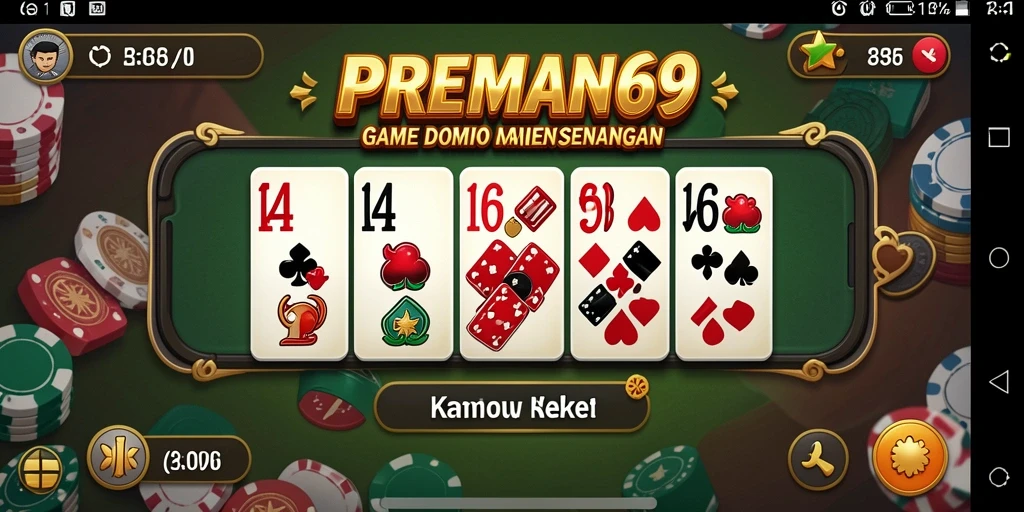 Tampilan menarik dari gameplay Domino di PREMAN69.
