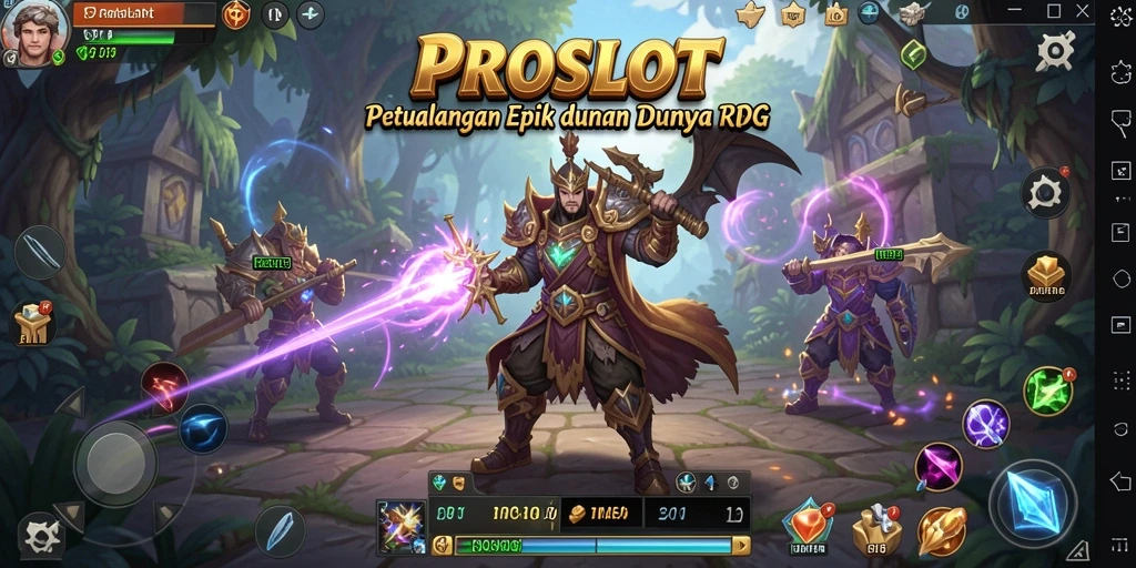 Gameplay seru PROSLOT dengan pertempuran epik dan karakter menarik.