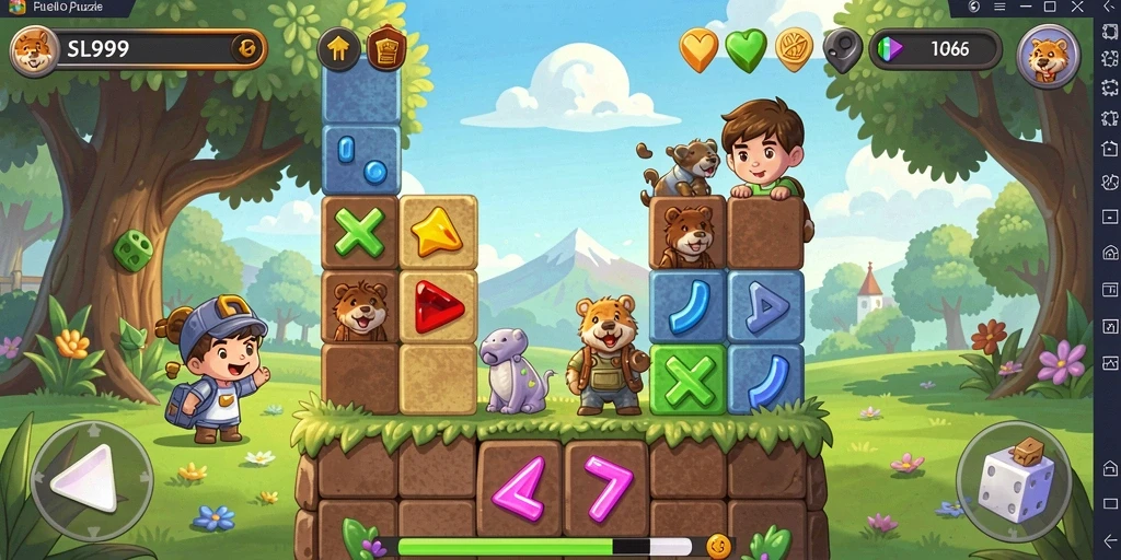 Screenshot utama SL999 menampilkan gameplay Puzzle yang menarik dan menantang.