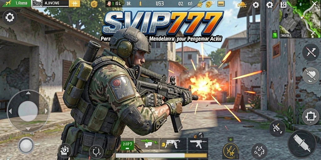 Screenshot gameplay seru dalam SVIP777 menampilkan aksi pertempuran FPS.