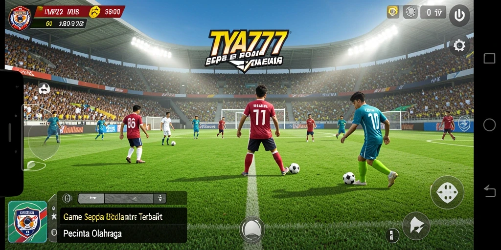 Tampilan gameplay <strong>TYA777</strong> yang mendebarkan dan penuh aksi sepak bola.