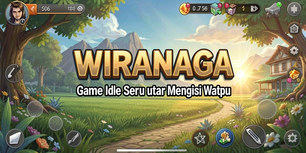 Screenshot utama WIRANAGA menampilkan momen gameplay Idle yang santai.